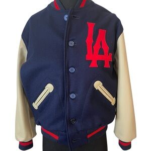 Ebbets Fields Flannels Men’s NWT Navy and Cream Varsity Jacket